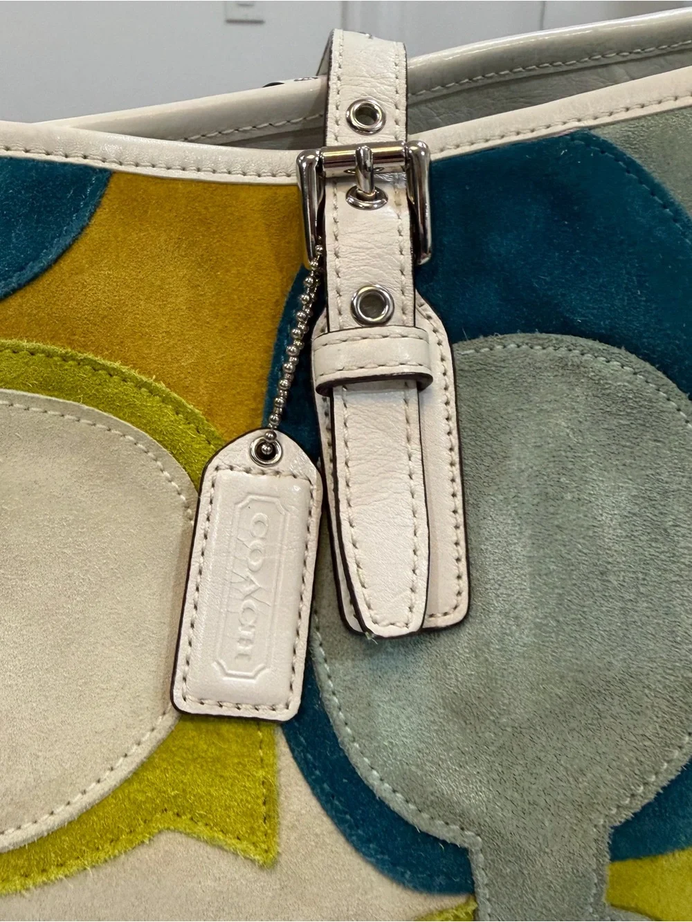 Coach Limited Edition Optic C Patchwork Suede Gallery Tote F03682